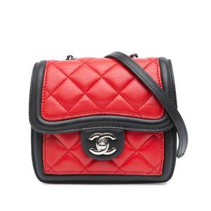 Chanel Mini Square Lambskin Graphic Flap Crossbody